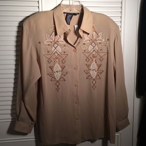 I B Diffusion Shirt  Large Beaded Poly NWT